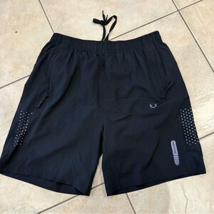 Men's Black Athletic Shorts with Reflective Accents